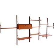 Un ensemble mural vintage de 5 pièces avec bureau par Louis van Teeffelen.