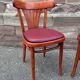 Paire de chaises bistrot alsaciennes en bois et cuir, 1960
