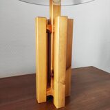 Modernist Scandinavian lamp in solid pine – Sweden, 1970s