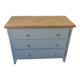 Re-enchanted chest of drawers in verdigris, wooden top protected by varnish. 3 t furniture