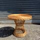 Vintage rattan and wicker side table