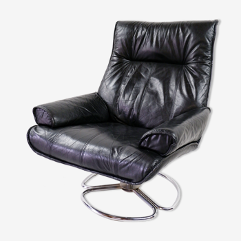 Leather swivel chair, 1970s