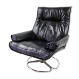 Leather swivel chair, 1970s