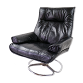 Leather swivel chair, 1970s
