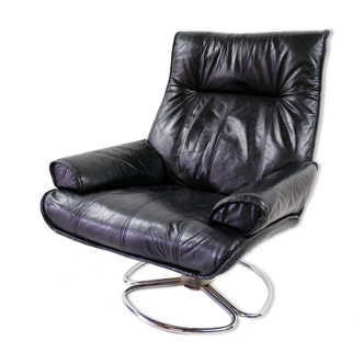 Leather swivel chair, 1970s