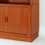 Teak Dyrlund highboard display case with shutter doors