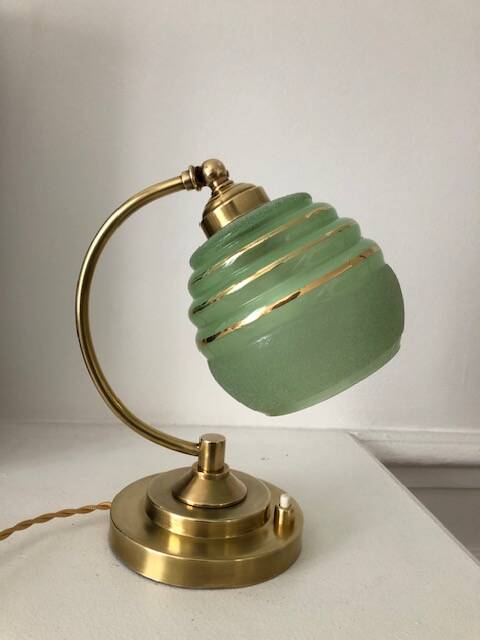 Old art deco brass lamp