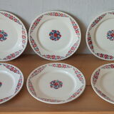 Six plates of Badonviller Art Deco