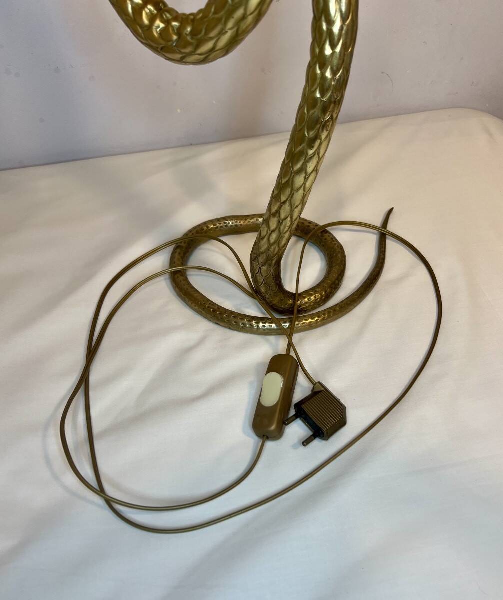 Cobra snake lamp in bronze