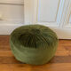 Olive green velvet pouf