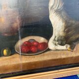 Large Oil on Canvas Still Life with Duck French School 19th Century