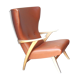 Chair high Scandinavian wing chair leatherette
