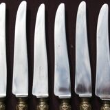 24 knives handle horn and ferrules worked