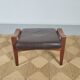 Leather and teak footrest Arne Wahl Iversen, Denmark 1960