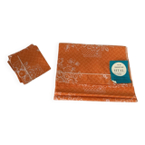 Vintage Sital single bed set in orange and white fabric