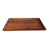 Plateau rectangulaire en bois exotique 1950