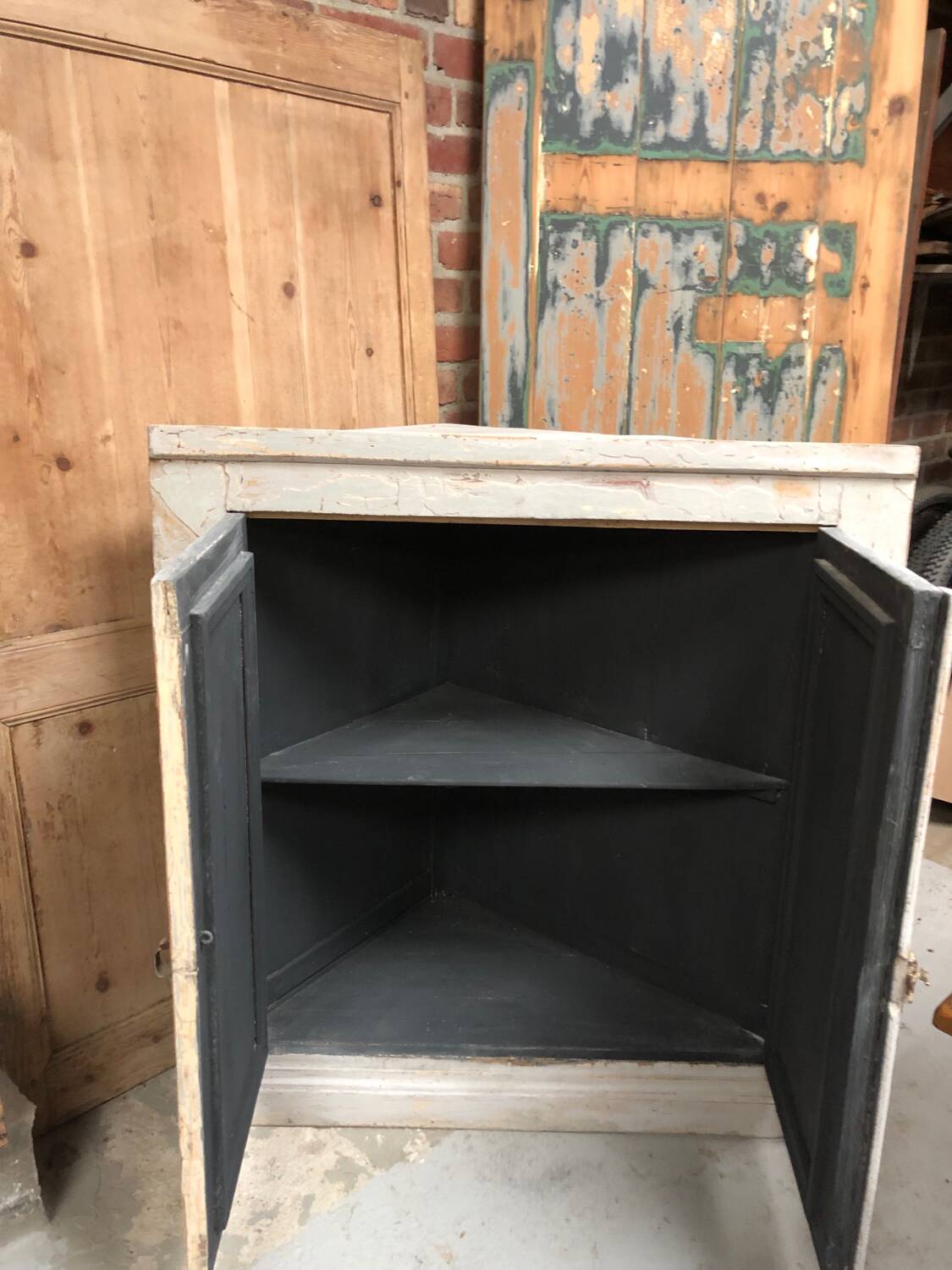 Old weathered corner workshop furniture
