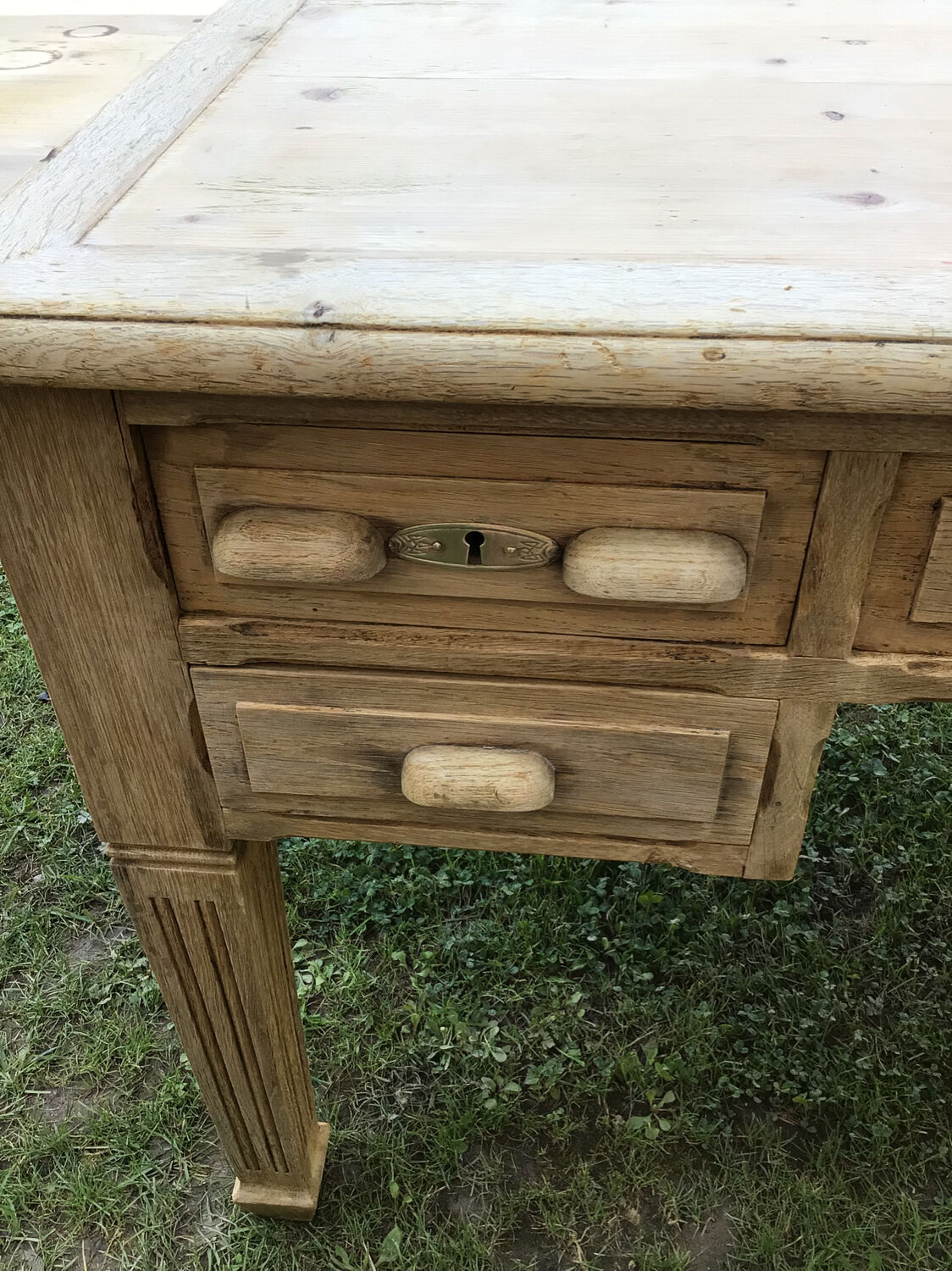 Pickled oak desk