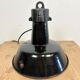Industrial Black Enamel Factory Lamp with Cast Iron Top, 1960s