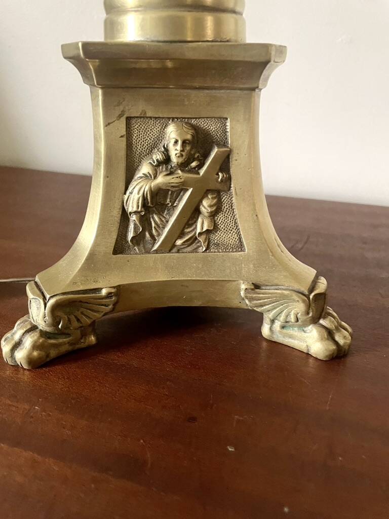 Old church tripod lamp base
