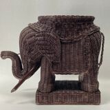 Rattan and bamboo elephant pedestal or side table, France, 1970s