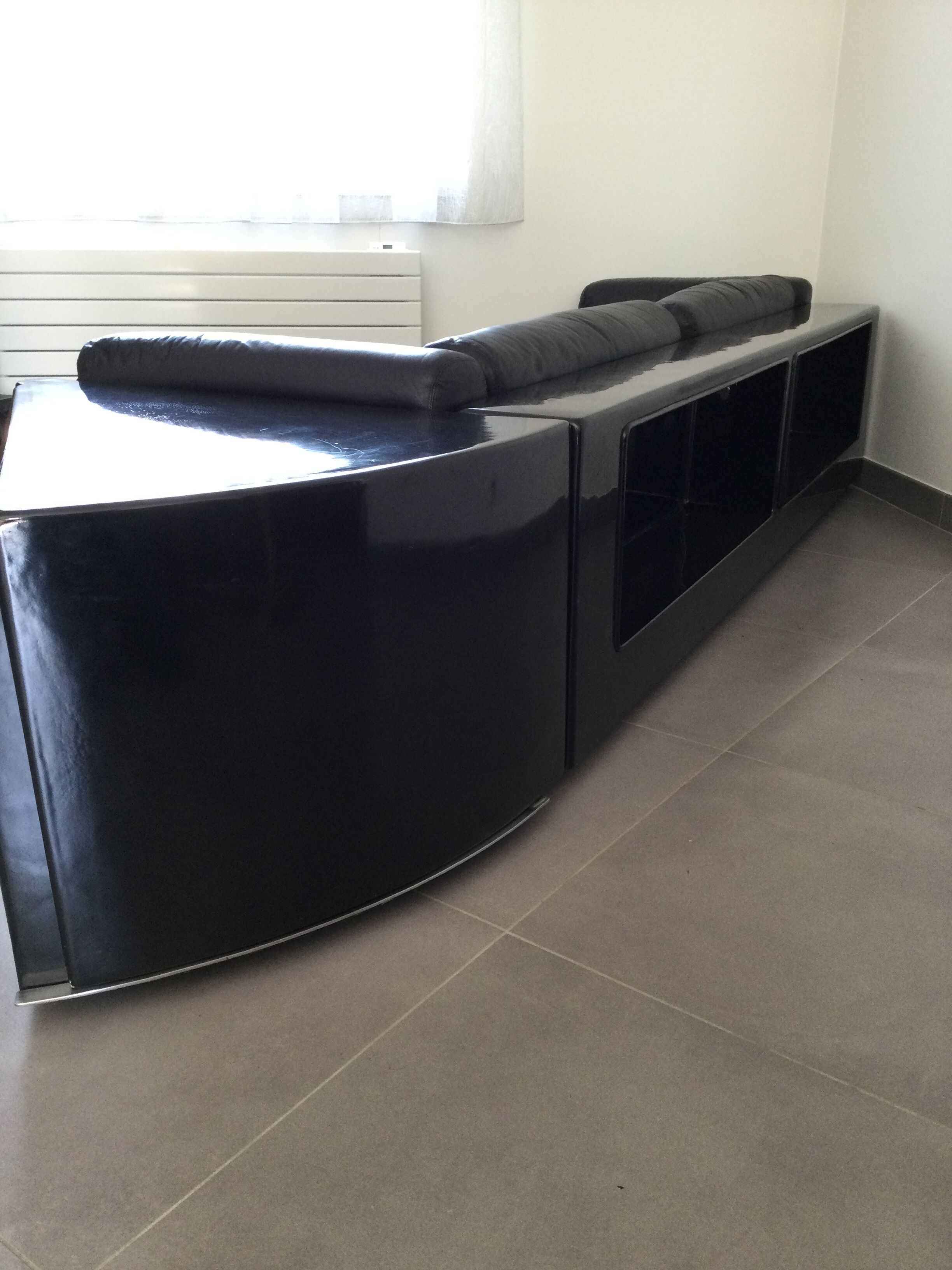 Cini Boeri - Sofa Gradual Lounge Black Leather Knoll/Gavina