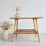 Antique rattan coffee table
