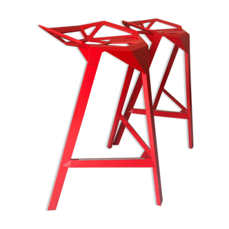 Lot of 2 red Stool one bar stools, Magis