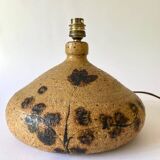 Terracotta lamp signed, cotton lampshade