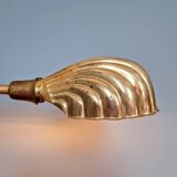 Large Art Deco brass lamp, shell shape, 1930
