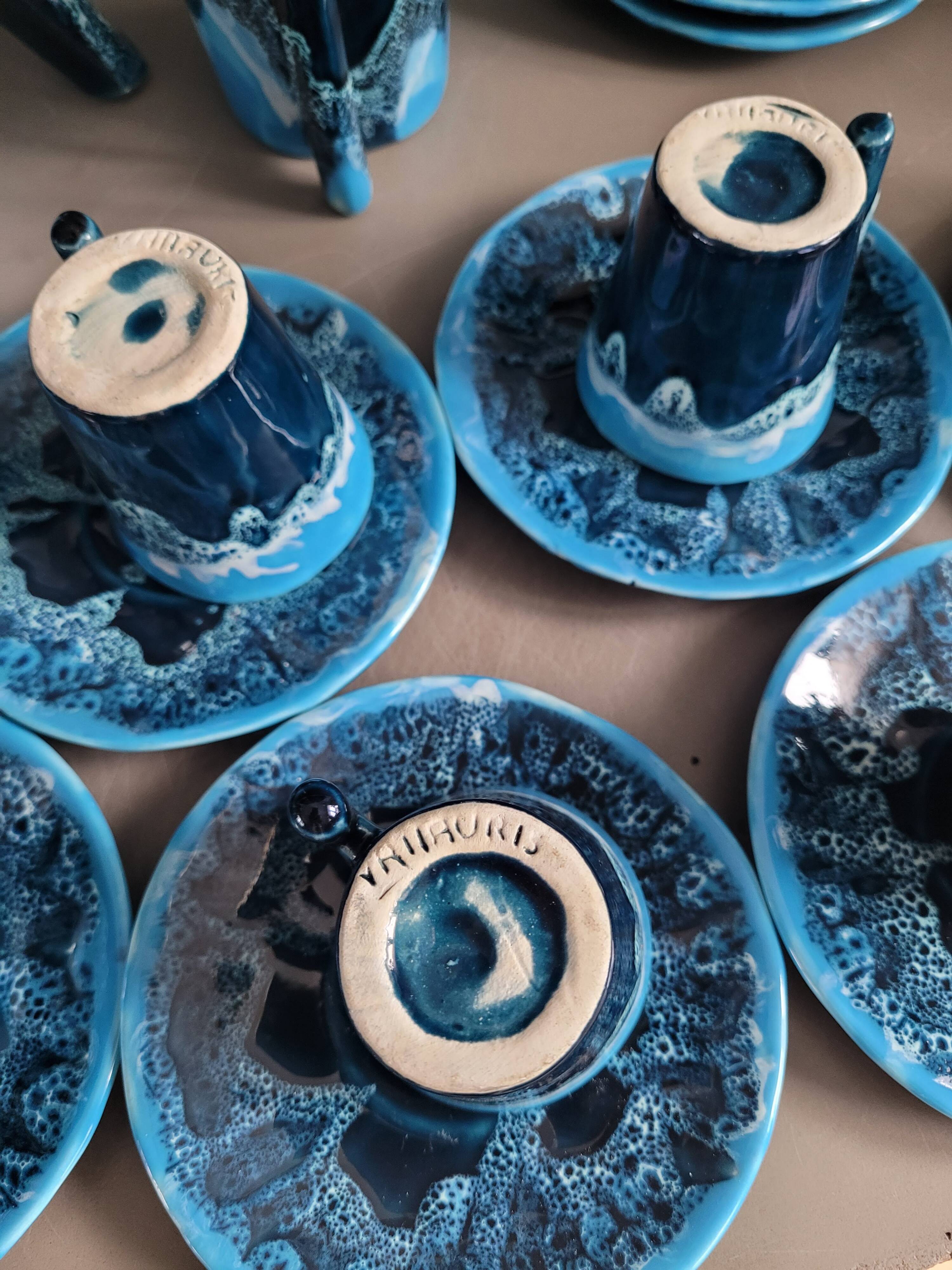 Vallauris blue coffee set - 22 pieces