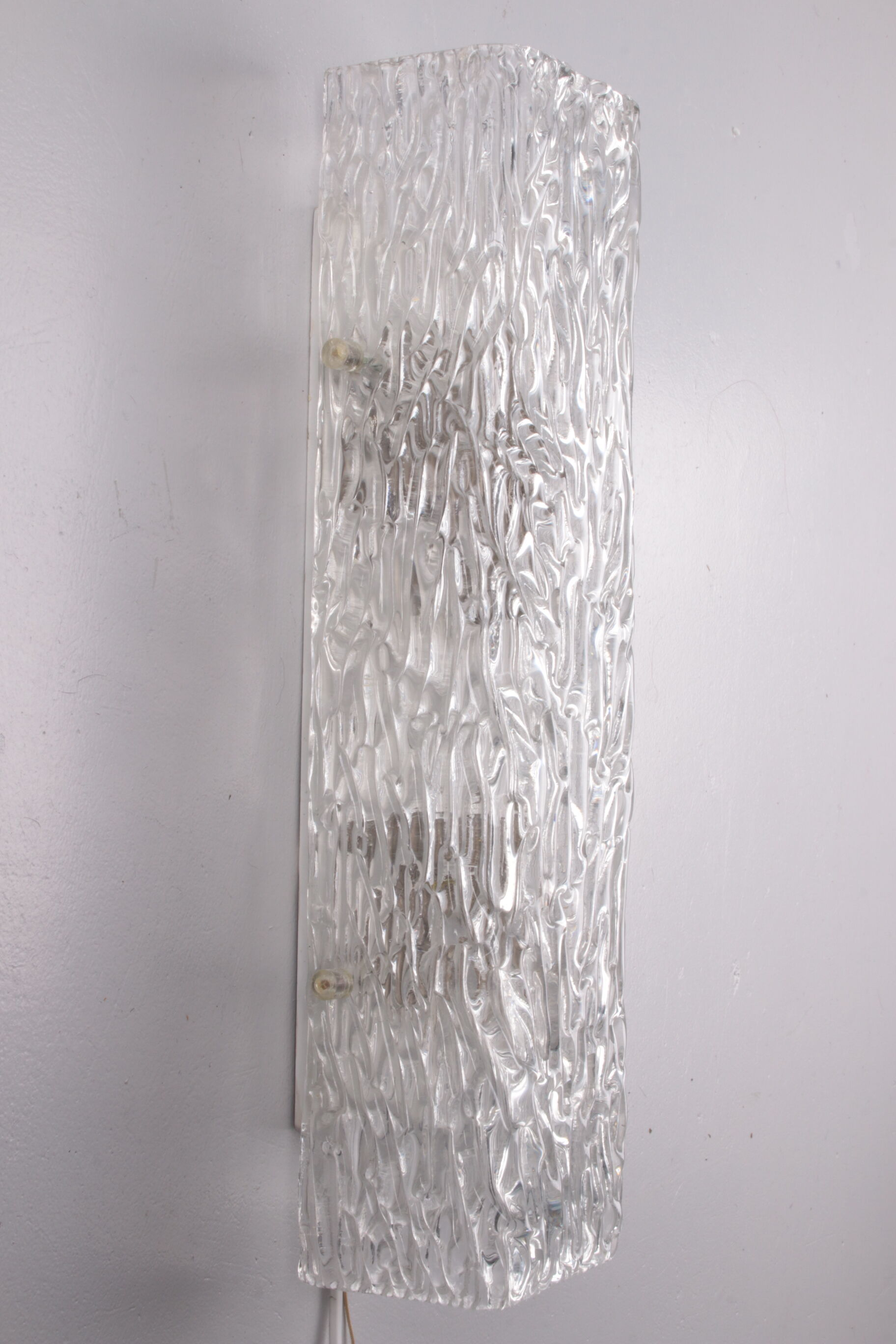 Elongated wall lamp by Kaiser Leuchten with bubble glass 1960s