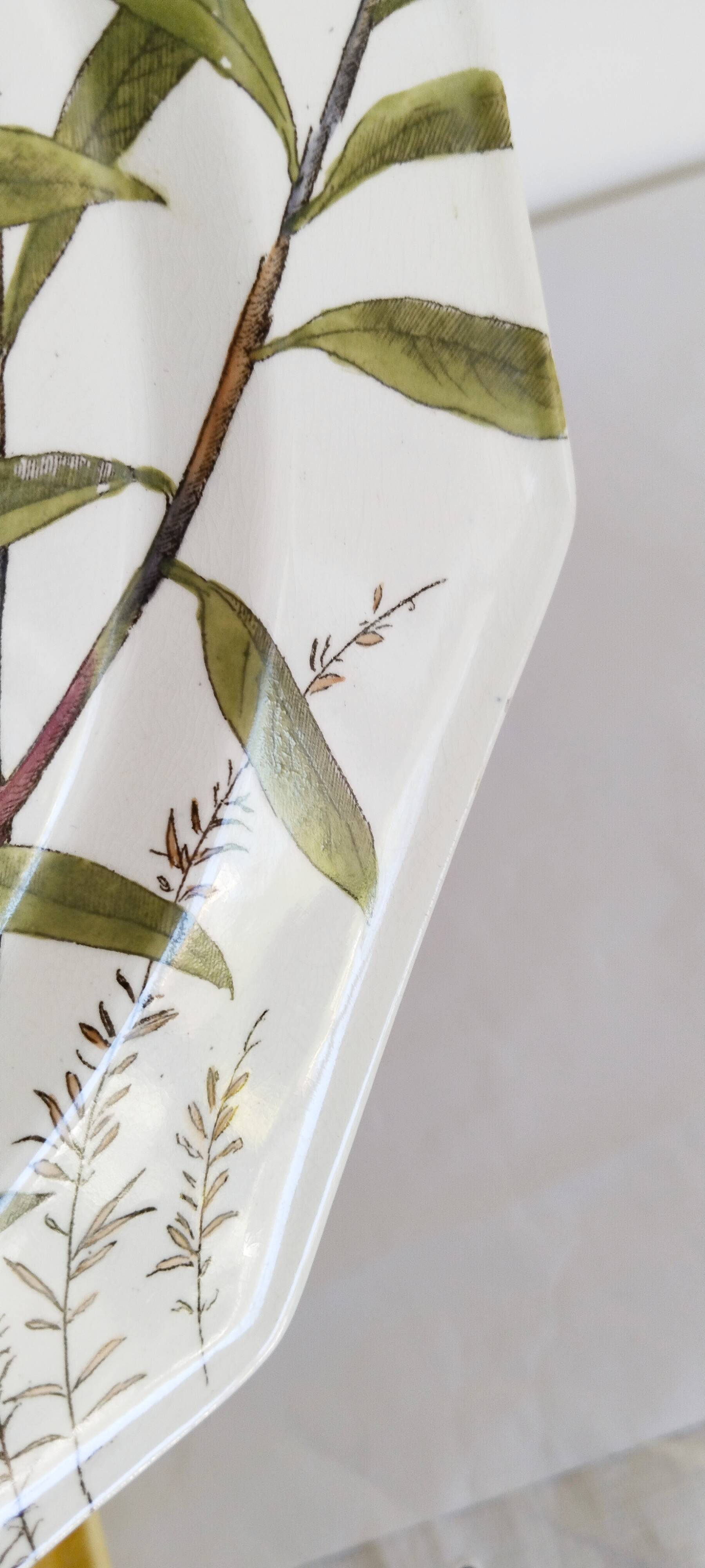 Antique 10" octagonal plate foliage bird Mintons ESSEX BIRDS 1880