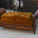 Studded leather bench circa 1920