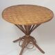 Garden table rattan and braided chestnut