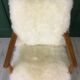 Vintage white sheepskin armchair