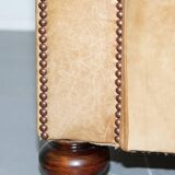 Victorian style vintage leather spring sofa