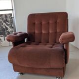 Fauteuil space age,en velours côtelé des années 70