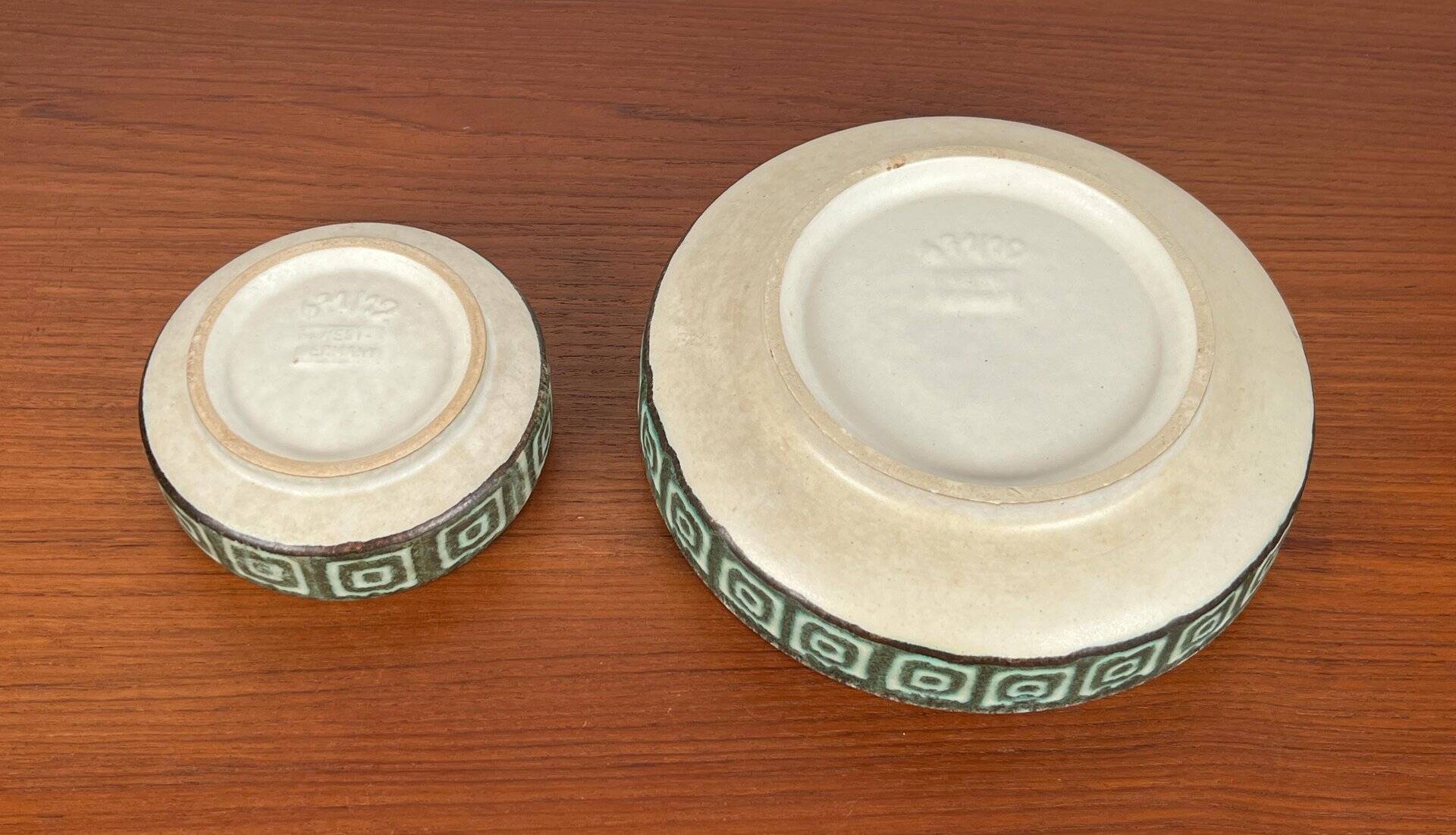 Set of 2 WGP ceramic bowls from West Germany, mid-century style, 1960s.