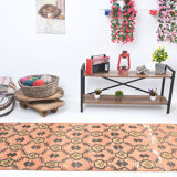 Geometric pattern turkish runner rug 350x85cm