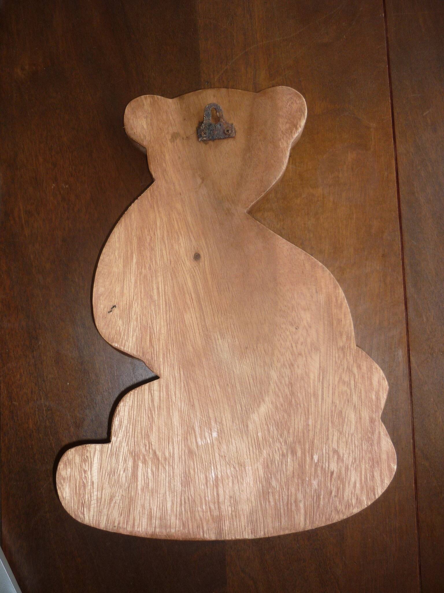 Vintage wooden bicycle bear coat rack
