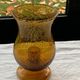 Photophore in bubble glass and hand-blown golden yellow signed vintage biot