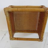 Cane, bamboo and rattan stool, 60s-70s