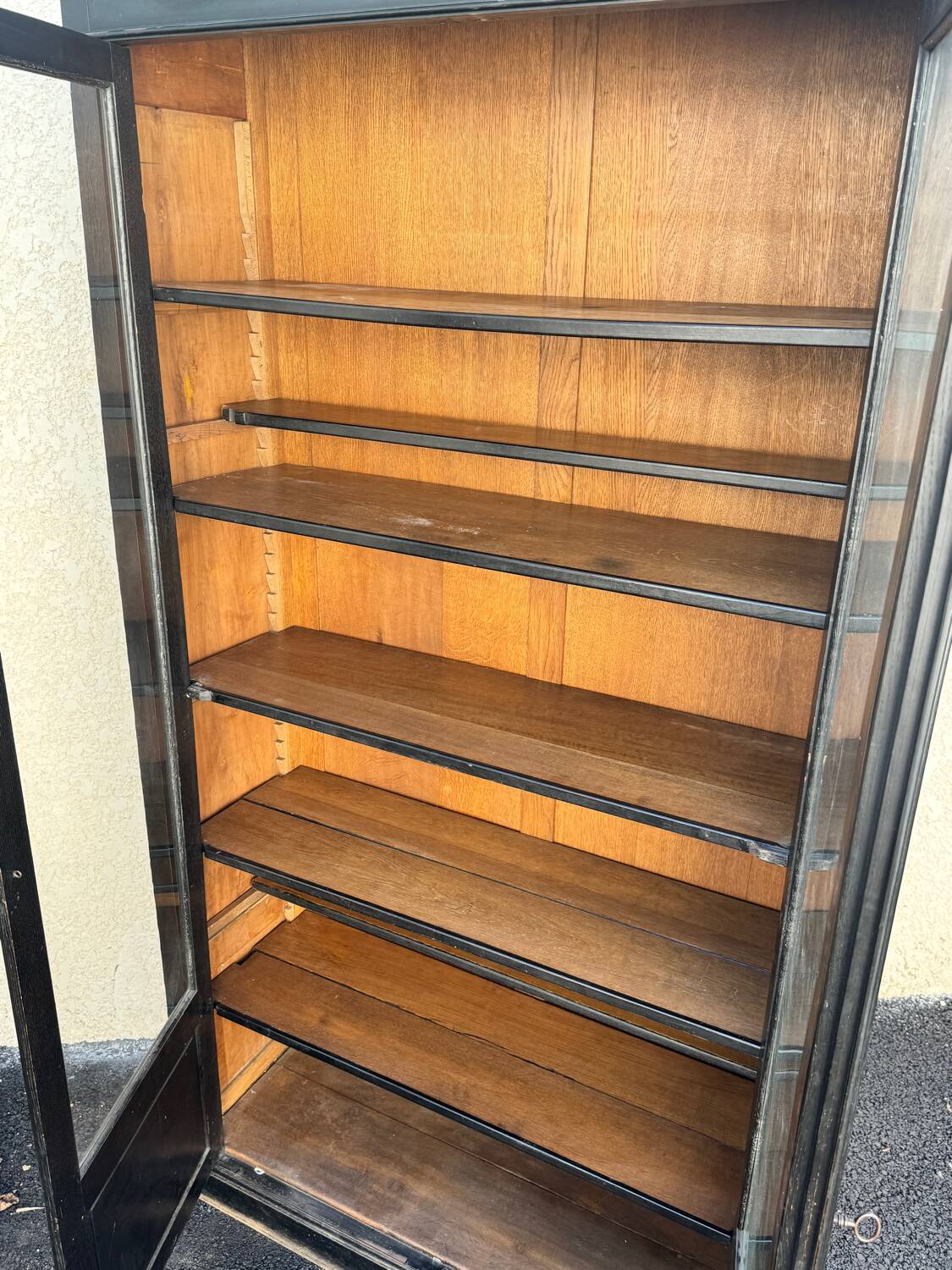 Grande vitrine Napoléon 3 en bois noirci