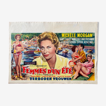 Affiche belge "Femmes d'un été" Alberto Sordi, Michele Morgan Mastroianni 1958