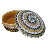 Art Deco ceramic jewelry box with spiral pattern
