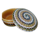 Art Deco ceramic jewelry box with spiral pattern
