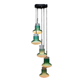 Chandelier in handblown glass Vistosi Italy 1950s