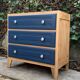 Commode art déco bois brut et bleu 1940
