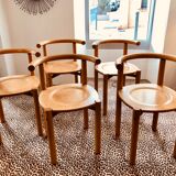Series of 6 beech chairs Lübke